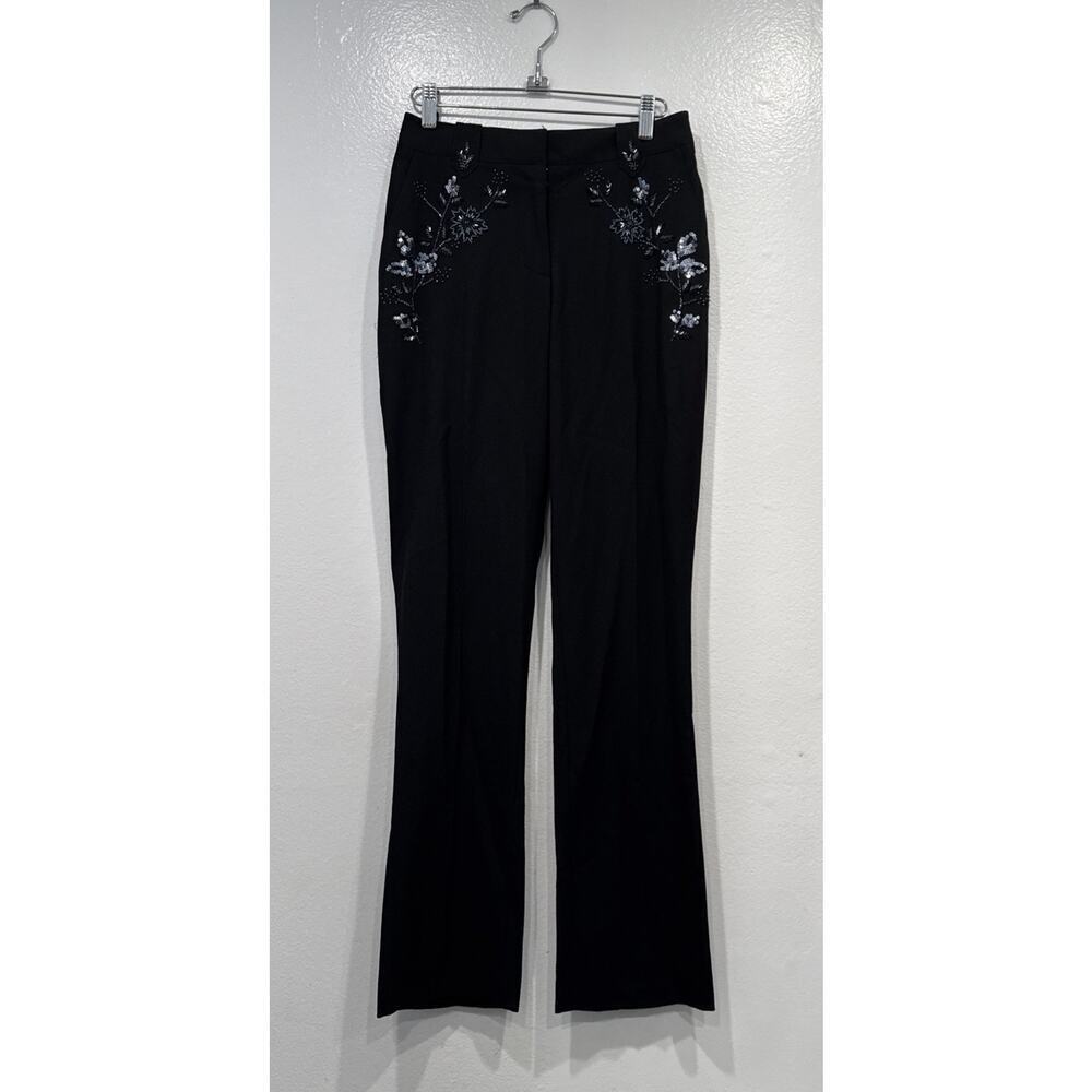 Vintage Laundry By Shelli Segal Black Embellished Pants‎ Women’s Size 4 Sequin